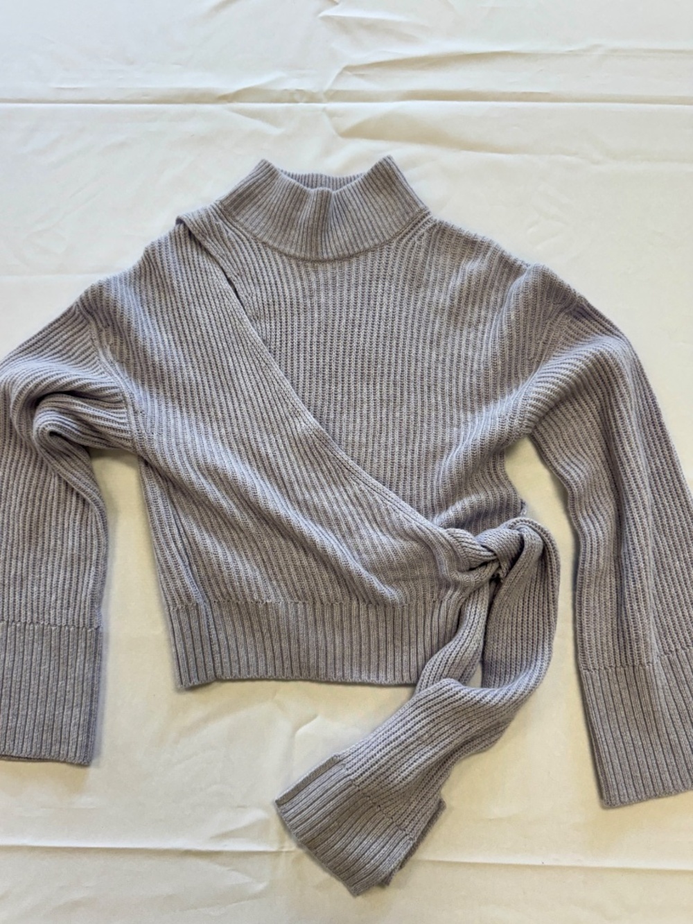 Jonathan Simkhai Amaris Wrap Sweater Lilac Size S